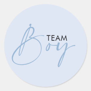 Sticker Rond Team Boy Blue Gender Reveal Vote