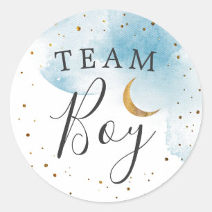 Sticker Rond Team Boy Gender Reveal Twinkle Little Star Voter