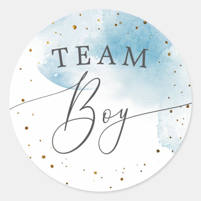 Sticker Rond Team Boy Genre Reveillez Aquarelle Bleu Vote (Devant)