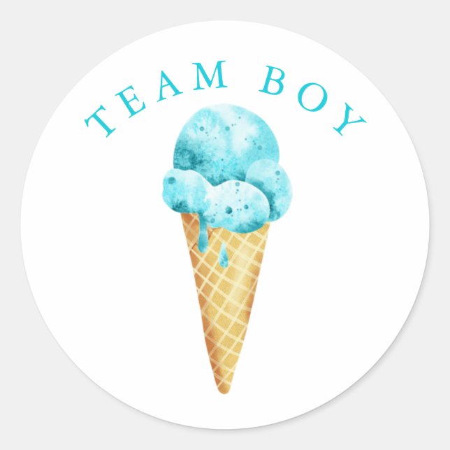 Sticker Rond Team Boy Genre Reveillez Party Vote Glace Cream (Devant)