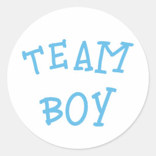 Sticker Rond Team Boy Genre Révéler Bleu