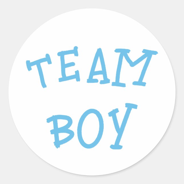 Sticker Rond Team Boy Genre Révéler Bleu (Devant)