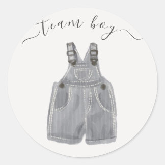 Sticker Rond Team Boy He or She Gender Revela