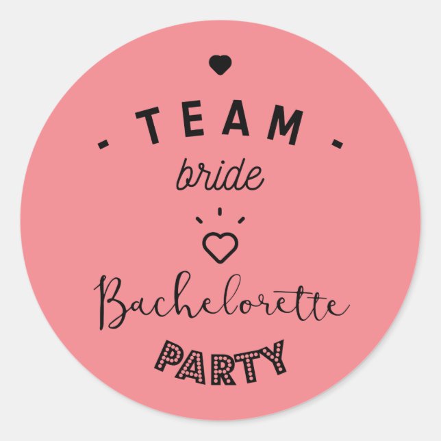 Sticker Rond Team bride bachelorette party (Devant)