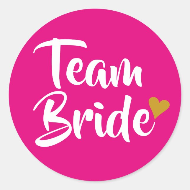Sticker Rond Team Bride Cœur Doré (Devant)