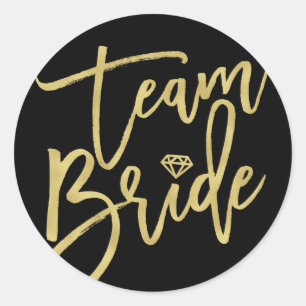Sticker Rond Team Bride Diamond Stylish Mariage de la fête de l