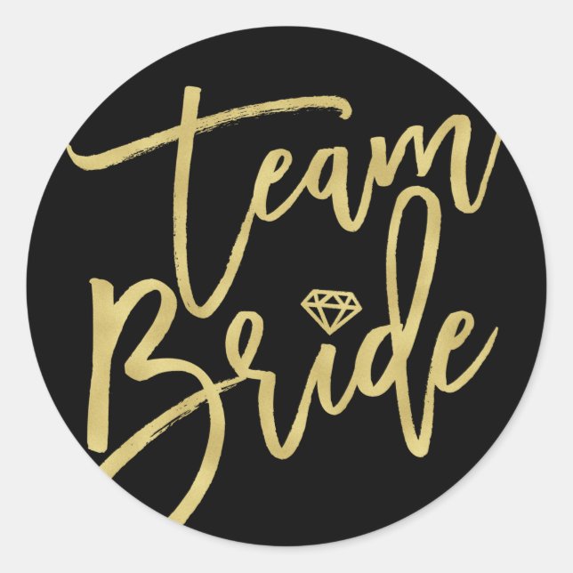 Sticker Rond Team Bride Diamond Stylish Mariage de la fête de l (Devant)