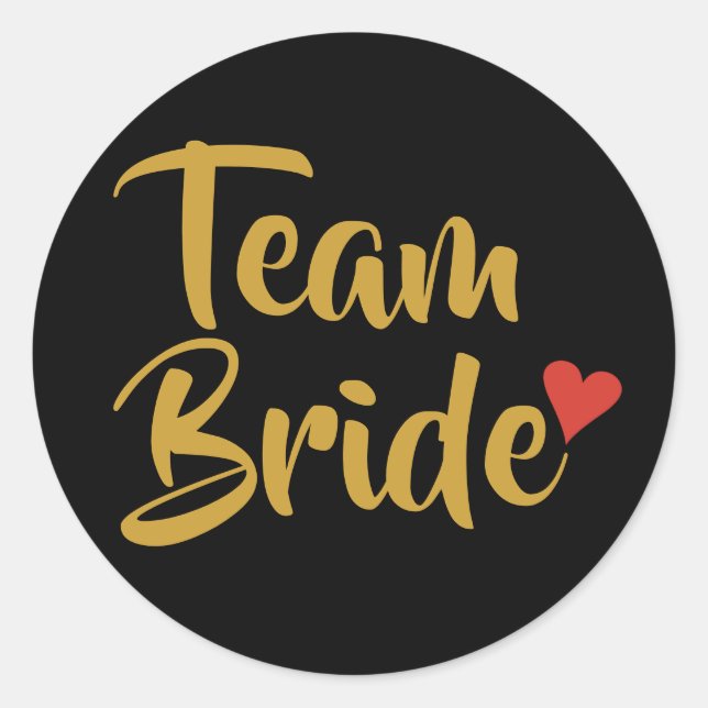 Sticker Rond Team Bride Red Heart (Devant)
