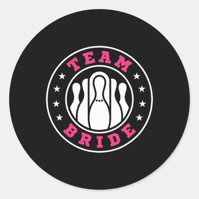 Sticker Rond Team Bride Team Groom Bowling Enterrement de vie d (Devant)