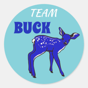 Sticker Rond "Team Buck" Révélation Bleue du genre