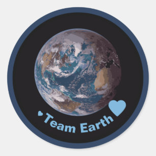 Sticker Rond "Team Earth" Blue Marble