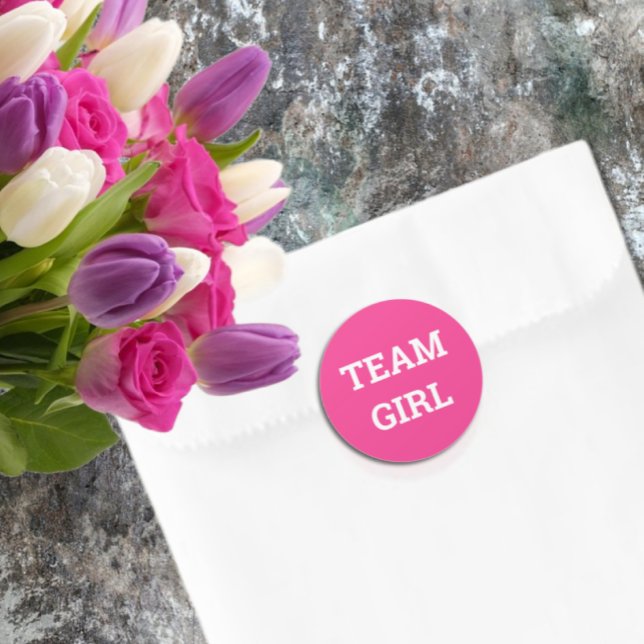 Sticker Rond Team Girl Gender Revela (Créateur téléchargé)