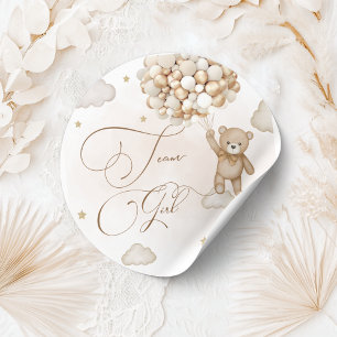 Sticker Rond Team Girl Gender Revela