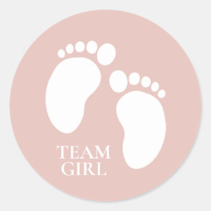 Sticker Rond Team Girl Genre Revela Party Décoration du jeu