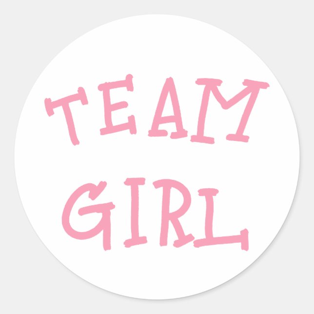 Sticker Rond Team Girl Genre Révéler rose (Devant)
