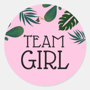 Sticker Rond Team Girl Jungle Baby Genre Revela