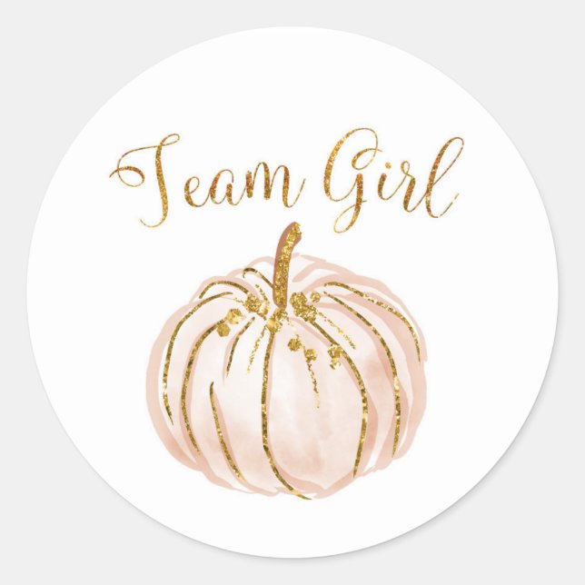 Sticker Rond Team Girl Pastel Citrouille Genre Reveiller autoco (Devant)
