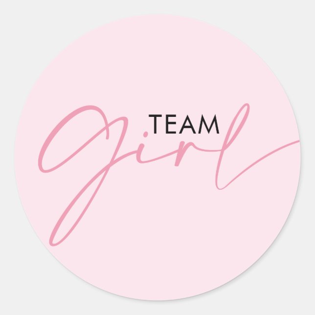 Sticker Rond Team Girl Pink Gender Reveal Vote (Devant)