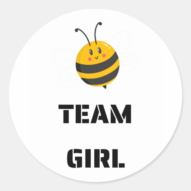 Sticker Rond Team Girl Vote Genre révéler la fête (Devant)