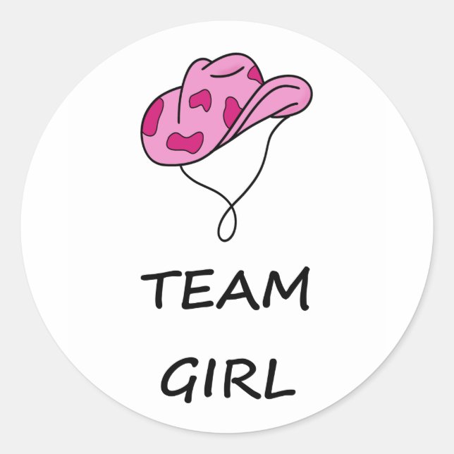 Sticker Rond Team Girl Vote Genre révéler la fête (Devant)