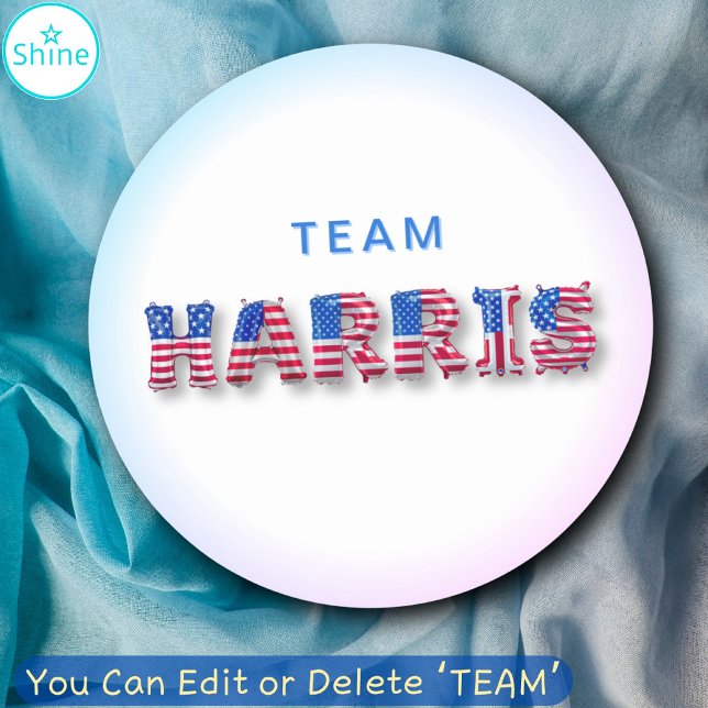 Sticker Rond TEAM HARRIS Kamala Harris États-Unis Drapeau (Créateur téléchargé)