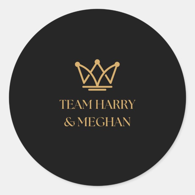 STICKER ROND TEAM HARRY & MEGHAN AVEC GOLD CROWN (Devant)