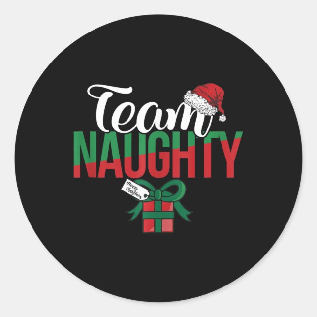 Sticker Rond Team Naughty Couple Correspondant Avec Team Nice (Devant)