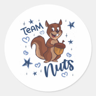 Sticker Rond Team Nuts Genre Revey Party Blue Boy