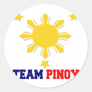 Sticker Rond Team Pinoy 3 étoiles et Sun