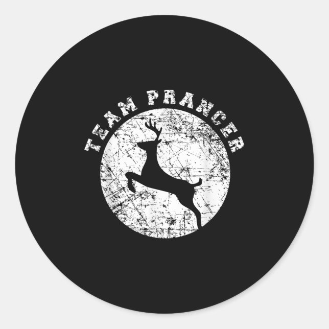Sticker Rond Team Prancer T Shirt, Funny Cute Christmas Gift Ki (Devant)