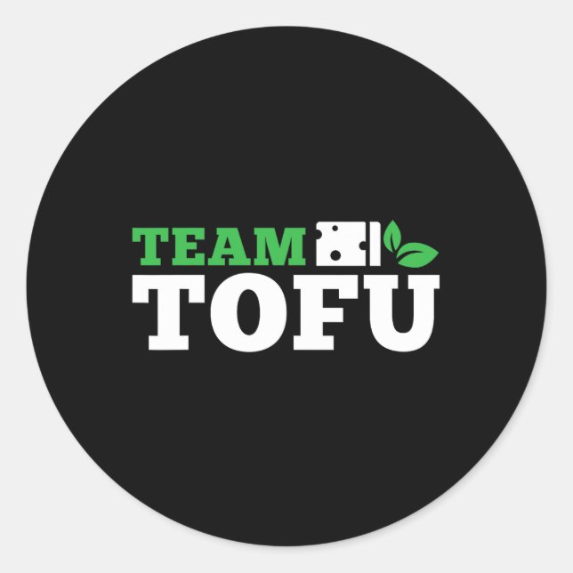 Sticker Rond Team Tofu Workout Vegan Bodybuilding Fitness Plant (Devant)