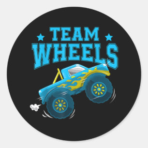 Sticker Rond Team Wheels Camion Garçon Genre Reveillez Famille