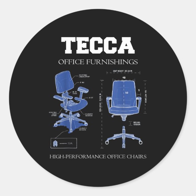 Sticker Rond Tecca Office Furnishings - Chaises Haute Performan (Devant)
