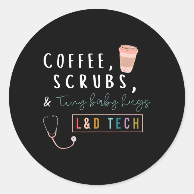 Sticker Rond Tech de l'accouchement Café Rainbow Coffee (Devant)