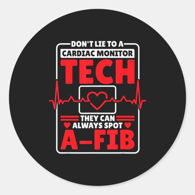 Sticker Rond Tech Ekg Ils Peuvent Toujours Repérer Une Fibrilla (Devant)