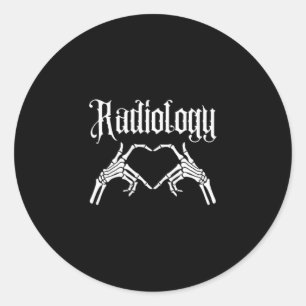 Sticker Rond Tech ont un grand coeur radiographique drôle radio
