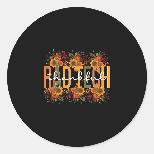 Sticker Rond Tech Thanksgiving Rad Technicien Rad Tech (Devant)