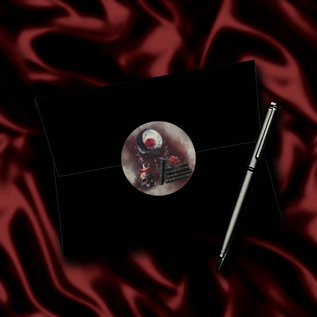 Sticker Rond Técherie | Articles magiques Spellbooks et Crystal (Créateur téléchargé)