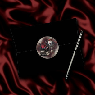 Sticker Rond Técherie   Tombes du livre d'épices et bougie du c