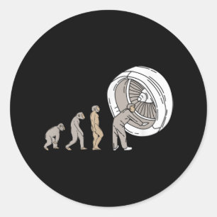 Sticker Rond Technician d'entretien d'aircraft