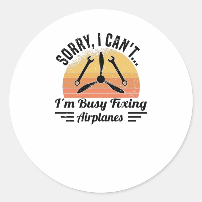 Sticker Rond Technicien d'aéronef mécanicien (Devant)