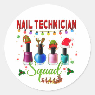 Sticker Rond Technicien de clou de Noël Propriétaires du salon