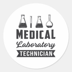 Sticker Rond Technicien de laboratoire Médicale Funny Lab Tech 