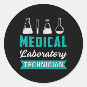 Sticker Rond Technicien de laboratoire Médicale Science Lab Tec