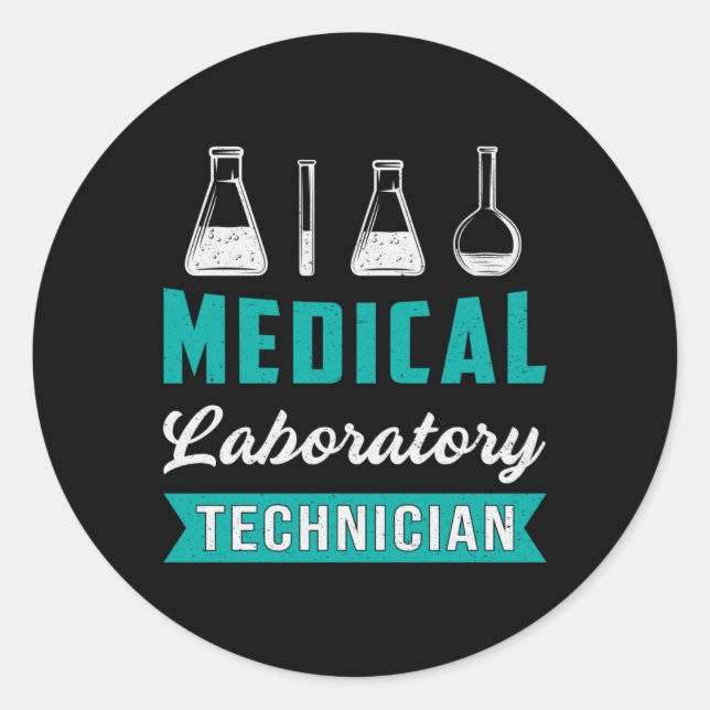 Sticker Rond Technicien de laboratoire Médicale Science Lab Tec (Devant)