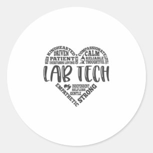Sticker Rond Technicien de laboratoire, Technicien de laboratoi