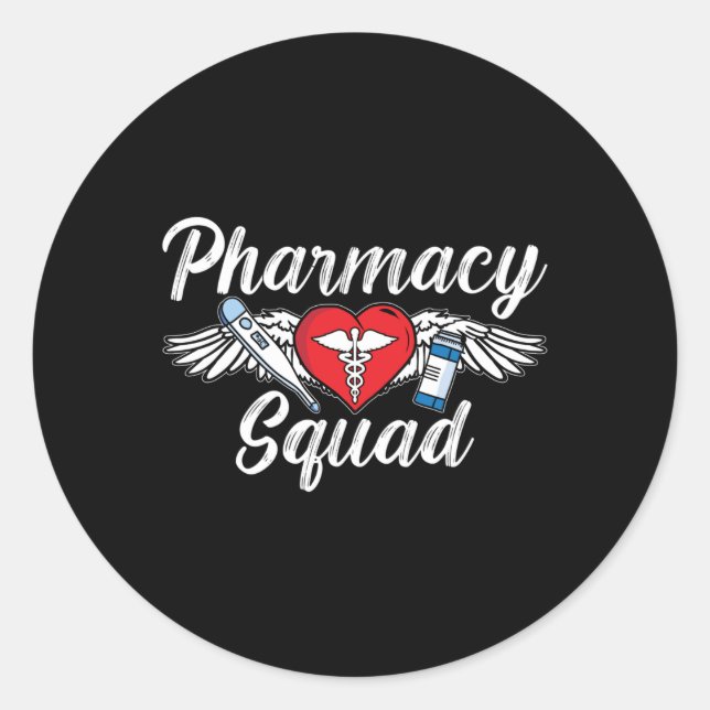 Sticker Rond Technicien de l'équipe de pharmacie Pharmacie (Devant)