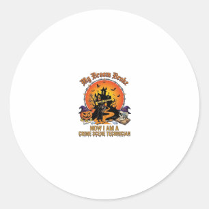 Sticker Rond Technicien de scène de crime Balai cassé Sorcière 