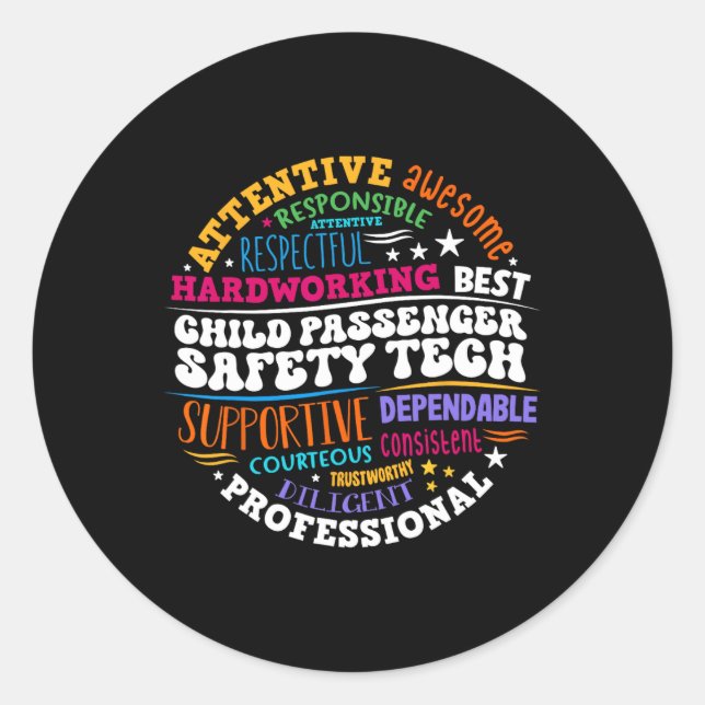 Sticker Rond Technicien de sécurité pour enfants Penger (Devant)