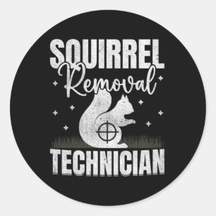 Sticker Rond Technicien d'enlèvement d'écureuil Chasse d'écureu